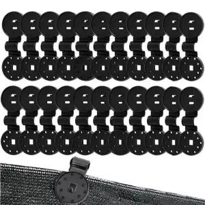 그늘막고정장치 50개 라운드 그늘 천 클립 검은 패브릭 클램프 천막 잠금 그립