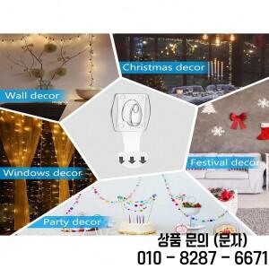 6/12/20/40개 미니 손상 없는 방수 벽걸이 후크 가정용 크리스마스 스트링 라이트 장식 클립