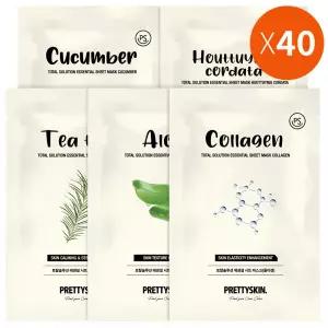 프리티스킨 에센스 시트 콜라겐 마스크린팩 40매 보습 진정