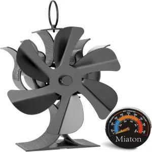 미아톤 우드 스토브 팬 열 구동 버닝 스토브/로그 버너용 비전기 활성화 열전 벽난로 액세서리 포함