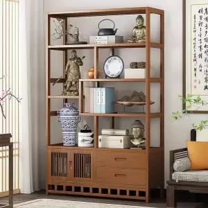 원목도자기장식장 거실장식선반 트로피진열장 상패진열장