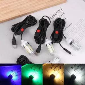 집어등 볼락 갈치 1개 5V USB LED 낚시등 IP68 어군탐지등 새우 오징어 크릴 유인등 4색 수중 루어 조명 낚
