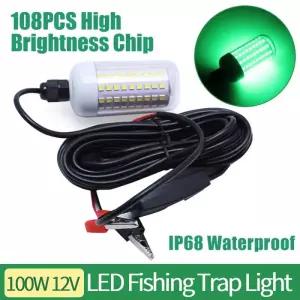 집어등 볼락 갈치 12V 100W LED 낚시 트랩 라이트 고전력 램프 IP68 방수 물고기 수집 부식 방지