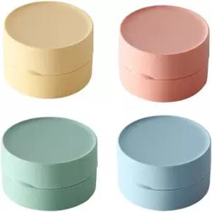 레디골 4PCS 비누 상자 홀더 케이스 원형 접시 용기 가정용 여행용 스펀지 밀폐 방수 캠핑용 헬스장용