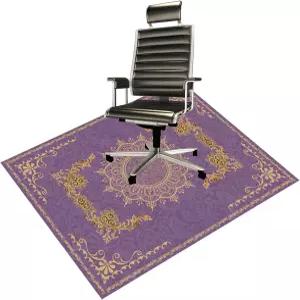 경목 바닥 사무실 카펫 책상 컴퓨터 게임용 BYINGWD 의자 매트 밑 러그 프로텍터 보라색 36인치 x48