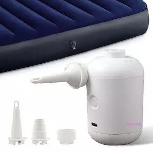 휴대용에어펌프 미니 자동 USB 화이트 보트 전동 튜브 공기주입기 바람넣기 바람빼기 매트 경량 작은qrs793