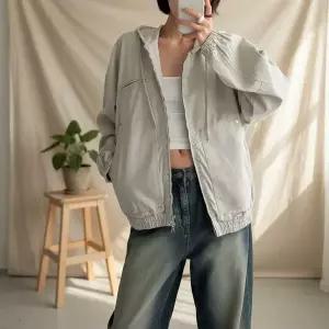 [하프클럽/옷자락]여성 빅포켓 리벳 오버사이즈 후드 집업 봄 아우터