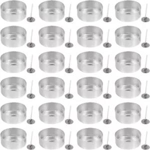 DOITool 100개 알루미늄 티 라이트 컵 둥근 빈 케이스 캔들 왁스 용기 홀더 크리스마스 결혼식 홀리데이