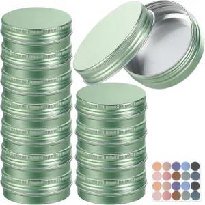 리야르 캔들 용기 알루미늄 깡통 병 14팩 살브 틴들 밤 향신료 공예품용 뚜껑 금속 있는 다용도 소형 팔색