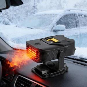자동차 히터, 겨울철 자동차용 12V 휴대용 히터 퀵 온기, 차량용 난방/냉방 2대, 디프로스터 윈드실드 모든 스페이스 히터(블랙)
