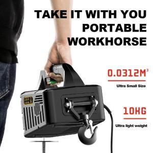 YI 1500W 리모컨 에어컨 크레인 미니 전동 호이스트 휴대용 소형 가정용 리프팅 머신 220V