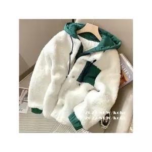 Za-신제품 인조 투피스 후드 모조 양모 코트 여성용 두꺼운 면 패딩 느슨한 외투 가을 겨울 여성 자켓 여자