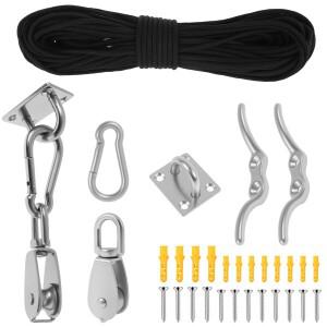 M20 풀리 블록 시스템 크레인 블록(폴리프로필렌 로프 카라비너, 아이 패드 플레이트, 차고 정원용 클리트