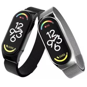 스마트 워치 손목 밴드 Metal Strap For Xiaomi mi Smart band 7 Wrist Bracelet Screwless 시계band Rep레