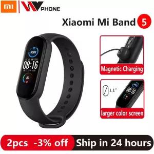 스마트 워치 손목 밴드 Xiaomi Mi Band 5 팔찌 컬러 AMOLED 스크린 Smartband Fitness Traker 블루투스 스
