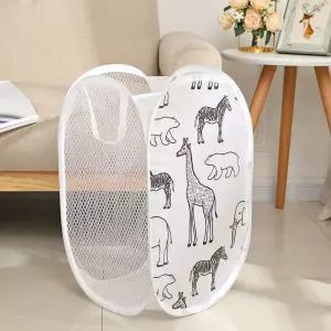 (보리별) 메쉬 빨래망 세탁 바구니 원룸 신혼 여행 수납함 장난감보관 다용도 분리수거함