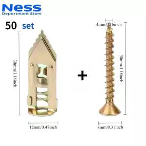 동공앙카 나비 석고 토우 50세트 셀프 드릴링 드라이월 앵커30mm 길이 앵커 나사