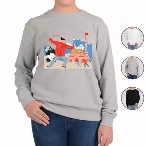 맨투맨 전색상 여행을 떠나요 중국 프린트셔츠 oHt2+9qPZ