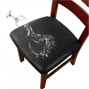 낡은의자 리폼용 PU 인조가죽 방수 식탁의자커버 천갈이 블랙 덮개