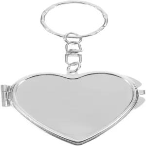 여행용 핸드백 백팩용 팩오브 미니 라운드 컴팩트 미러 키체인 양면 접이식 포켓 메이크업 펜던트 2종 세트