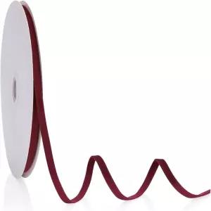 버건디 벨벳 리본 더블 페이스 1/4인치 연속 20야드 크리스마스 트리 장식 선물 포장 화환 웨딩 부토니에르