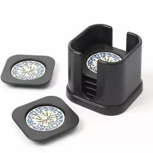 사각 찻잔받침 6p세트(플라워) 컵코스터 코스터디자인