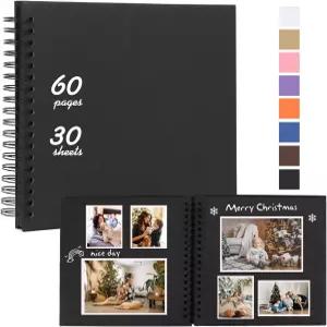 RECUTMS 10 x 인치 DIY 스크랩북 앨범 60 페이지 하드커버 크래프트 종이 사진집 결혼식 및 기념일 가족을