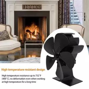난로동력팬 블랙 절전 에코 화덕 열풍기 열 구동 벽난로 팬 장작 버너