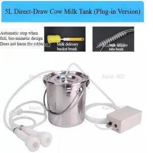 5L 자동 펄스 착유기 농장 소 양 진공 펌프 버킷 사육 강도 조절 가능.