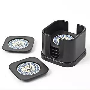 보관함 사각 찻잔받침 세트 6p 보관함