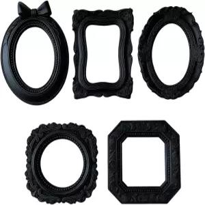 ERESGREAT 미니 블랙 프레임 작은 액자 테이블 상단 장식 빈티지 냉장고용 마그네틱 세트 크리스마스 5Pcs