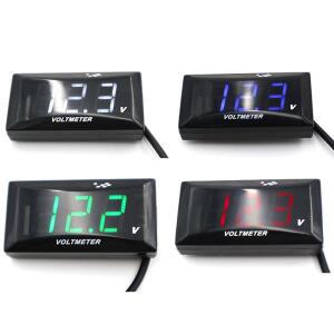 범용 호환 LED 디스플레이 디지털 전압계 패널 측정기 후방 연결 보호 12V 자동차 차량용 호환 바이크 오토
