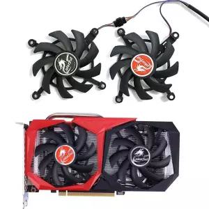 노트북쿨링팬 쿨러 Gece GTX 1660Ti 1650 1660 슈퍼 그래픽 쿨링 팬용 2개 4핀 RTX 2060 2060Super GPU