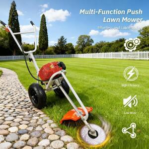 가스 구동 잔디 깎는 기계 헤비듀티 휴대용 절단기 휘발유 트리머 바퀴형 푸시형 토지 정리 제초기