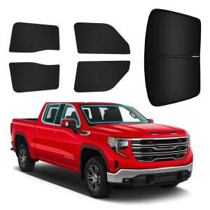 GMC 시에라 1500 2500 3500 2019-2026용 ARISMOTOR 자동차 창문 차양, 맞춤형 접이식 사이드 리어 윈드실드 자외선 차단 및 캠핑, 낮잠, 휴식을 위한
