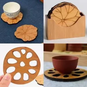 다기받침 우드 코스터 세트 원목코스터 다기받침