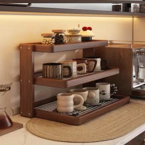 홈카페 머그컵 장식장 선반 컬러 커피컵 티 진열대 레인보우 그릇 먼 수납장