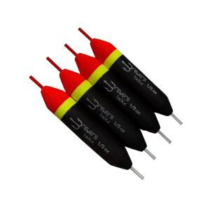 브루어스 태클 슬립 플로트, 4세트, 오렌지 / 옐로우 블랙 - 연어 및 스틸헤드 플로트