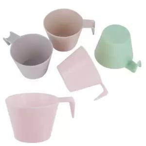 파티 행사용 파스텔 핸디 파티컵 4P x 10세트 일회용 물컵 나들이 캠핑용 손잡이컵 간식용기용