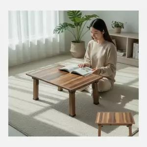 접이식 다용도 좌식테이블 원목 간이식탁 소형 공부상 1인용 밥상