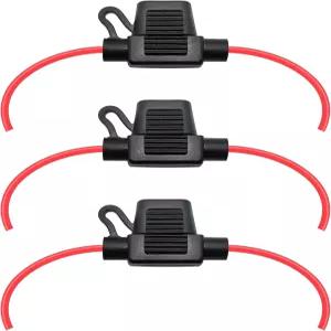 밴트로닉 방수 미니 인라인 퓨즈 홀더 길이 12인치 20게이지 AWG 와이어 차량/보트/RV/트랙터의 ATM