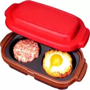 전자레인지 달걀 조리기 급속 밀렵기 2개용 퀵 히트 프라이어 샌드위치 제작용 휴대용 트윈 캐비티 논스틱