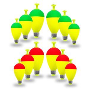 FISHCORNER 12개 낚시용 밥버 플로트, 스냅온 낚시 플로트 코르크 무게의 팬피쉬 블루길 송어