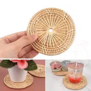 커피 컵받침대 위스키 홀더 라탄 찻잔 선인장