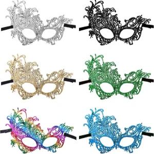 Gvhntk 여성용 가면극 6종 마스크 빈티지 앤티크 다색 레이스 코스튬 카니발
