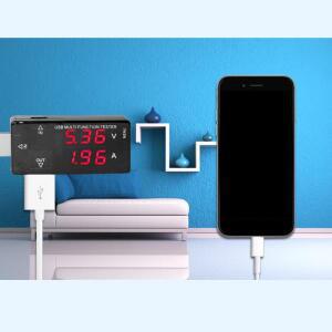 USB 전압 테스터 KWX A16 듀얼 디스플레이 미터 타이머 및 보호 기능이  2.0 장치용 4V 30V