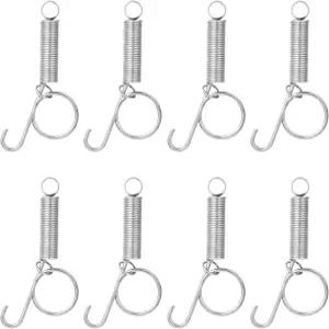 노게키 8PCS 래빗 케이지 도어 스프링 래치 후크 와이어 다기능 J 클립 토끼 개 고양이 앵무새 기니피그 및