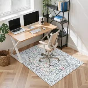하드우드 바닥/타일 아니다로엘 책상 의자 매트 36 x48 보호 컴퓨터 미끄럼 방지 플로럴 오피스 러그 로우