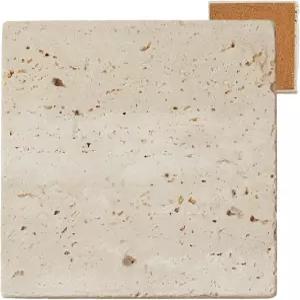 싱글 스톤 코스터 내추럴 트래버틴 두꺼운 코르크 내구성 있는 미끄럼 방지 컵 매트가 커피 테이블용 우드