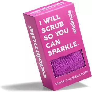 각질 제거 매직 샤워 천으로 죽은 피부를 부드럽게 젊고 맑은 안색을 유지합니다 보라색 - 포켓 2.0